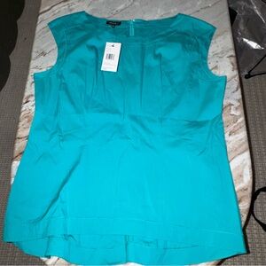 Lafayette 148 New York Aqua Sleeveless Blouse